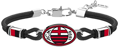 AC Milan Armband aus Edelstahl 316L mit Emaille, Taglia Unica, Edelstahl, Keine