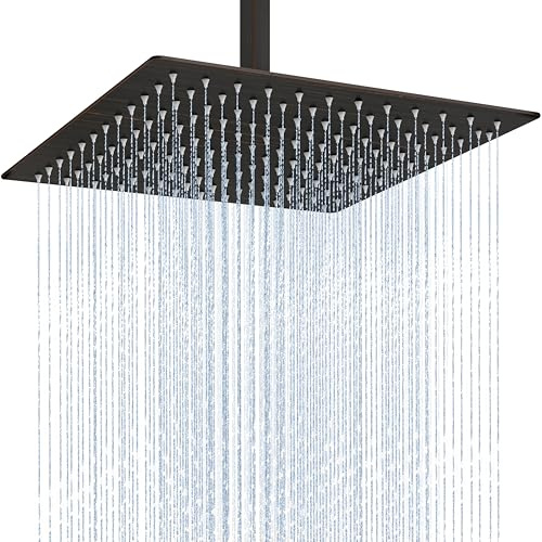 Midanya Square Rain Shower Head,High Pressure,Oil Rubbed Bronze 12 Inch