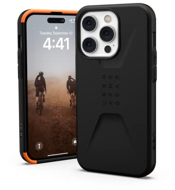 URBAN ARMOR GEAR UAG Designed for iPhone 14 Pro Case Black 6.1 Civilian Sleek Ultra Thin Slim Impact Resistant Dropproof Protective Cover Compatible with Wireless Charging