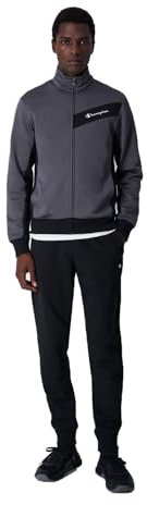 Champion Legacy Legacy Sweatsuits - Storm Fleece Full Zip Tuta sportiva, Grigio Grafite/Nero, L Uomo FW23
