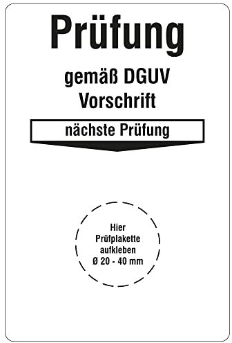Grundplaketten für Prüfplaketten 76,2 x 50,8 mm - Prüfung gemäß DGUV Vorschrift - nächste Prüfung - 1.000 Grundetiketten auf Rolle, Polyethylen selbstklebend, weiß-schwarz