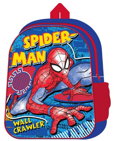 TDL Unisex Kinder Kids Backpack Rucksack, Spiderman-Blue Crawl, Medium