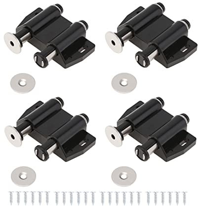 HOJLKLD Magnetischer Touch-Verriegelung, 4 Stück, zum Öffnen des Schrankes, doppelte magnetische Türriegel und Verschlüsse
