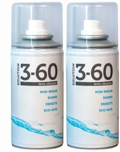 2 x 400ml Lens Cleaning Spray for Glasses & Screens – Anti-Static, Streak-Free Cleaner for Glasses, Phones, Tablets, Laptops, Cameras, TVs & Optical Devices. Home, Office & Travel.