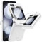 Vizvera for Samsung Z Flip 5 Case Built in Tempered Glass Screen Protectors,Flip z 5 Full Cover with Hinge Protection Slim Case All Inclusive Shockproof Volume Key Protection for Z Flip 5-Matte White