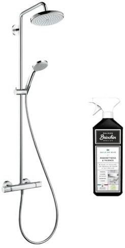 Colonne de douche thermostatique HANSGROHE Croma 220 chromée + nettoyant Briochin