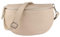 MIRROSI® Bauchtasche Damen, Made in Italy, Echtleder Umhängetasche Echtes Leder, Brusttasche, Crossbody Bag aus Echtem Leder, in 3 Größen erhältlich (Beige Silberner Reißverschluss) (Gr.L)