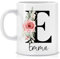 Tasse personalisiert Namenstasse Wunschname Kaffeetasse Initiale mit Buchstabe beidseitig bedruckt Personalisierbar mit eigenem Text für Frauen Anfangsbuchstabe, 325 ml, Keramik