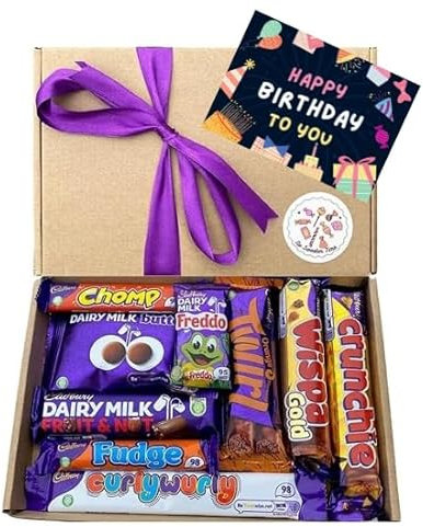 Chocolate Cadburys Gift Box - Hamper - Present - Perfect for Birthdays - Birthday Card - 9 Different Chocolate Bars - Buttons - Letterbox Gifts - For Him and Her (All Occasions)