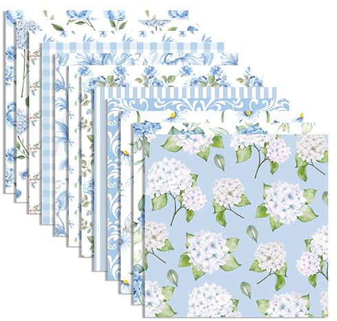 24 Blatt Hortensienblume Muster Scrapbook Papier,12 Designs Scrapbook Craft Papier, 12x12Inch Karte Herstellung Scrapbook DIY Hintergrundpapier Hydrangea Scrapbook Paper