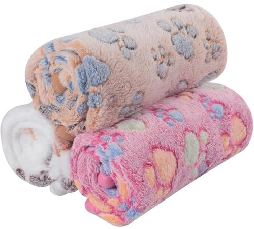Kiuiom Mantas para Mascotas, Manta para Perros, Animal Doméstico Manta,Suave y Cálida,Flannel Dog Blankets, 3 x Gatos, 60 x 40 cm,Suave y Cálido para Gatitos Pequeños para Gatos Perros