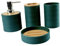 YWJLQH 4 Piece Bathroom Accessories Set Creative Bath Set Bathroom Counter Accessories Sets with Toothbrush Holder, Toothbrush Cup, Soap Dish, Soap Dispenser for Bathroom Vanity, Dark Green
