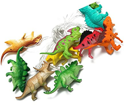 ZJchao Dinosaurier-Lichterkette, Niedliches Tier, Dekoratives Licht für Schlafzimmer, 4,5 V, 10 LEDs, 2 M