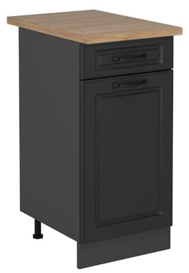 Vicco Mueble bajo de Cocina R-Line, Antracita casa de Campo, 40 cm, ET Roble