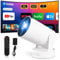 Mini Projektor 4K Beamer Tragbarer Minibeamer 2.4/5G Dual WiFi6 Android 11 1080P Full HD unterstützt für Telefon/PC/Lap/Stick HDMI Heimkino Externer Lautsprecher