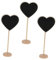 Homoyoyo 10 Stück Herz Tafel visitenkarten halterung clip partydeko einschulung klampen ziernieten hohzeitdeko holzpaneele decor holzpanele Partynachricht Tafel Mini-Holztafel Bambus Black