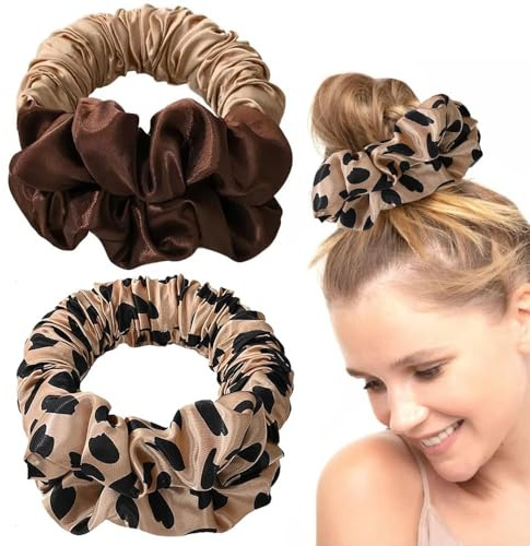 XFSRG Lockenwickler Ohne Hitze Heatless Curls Band Lockenband ohne Hitze für Lange Haare Hair Roller zum Schlafen Lazy Hair Roller zum Schlafen (Leopardenmuster)