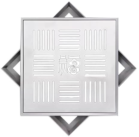 LIKANGLONGJU Sumidero Rejilla Desague Terraza Jardin de Acero Inoxidable, Tapa de Alcantarilla de Drenaje Cuadrada, para Calles y Jardines(20x20x3cm/8x8x1.2in)