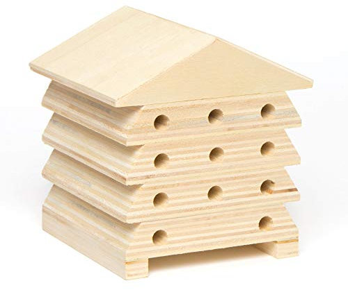 Baker Ross AC805 Wooden Bee Houses-Pack of 2, Perfect for Children to Design and Decorate, Ideal for School Work, Home, Craft Group Tasks