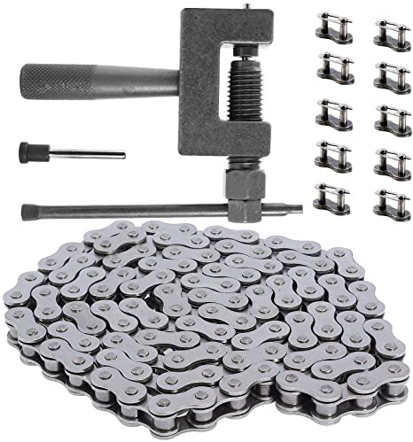 YOFMOO 415 Chain 110-Links + Chain Breaker Cutter Link Remove Tool for 49cc 50cc 60cc 70cc 80cc 2-stroke Engine Motorized Bicycle Bike Motorcycle ATV Mower 415-110L Heavy Duty