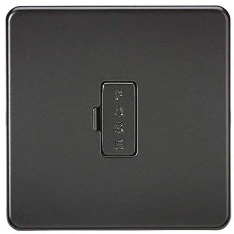 Knightsbridge SF6000MBB Screwless 13A Fused Spur Unit, 230 V, Matt Black