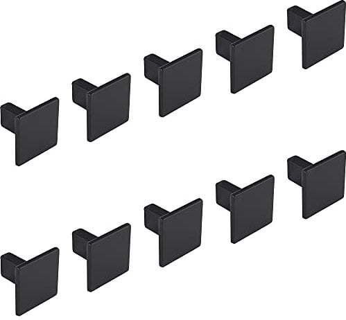 Gedotec Design Möbelknopf schwarz Schrankknopf Antik - Rock | Metall Türknopf eckig | Schubladen-Knopf Ø 30 mm | Kommoden-Knopf Kleider-Schränke & Küche | 10 Stück - Möbel-Knauf Vintage mit Schrauben