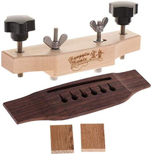 SGerste Acoustic Guitar Bridge Clamp with Rosewood Bridge DIY Guitars Accessory 1 Set