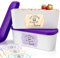 Juego de 2 recipientes reutilizables para helado de 1.6 cuartos cada uno. Perfecto para sorbete casero, yogur congelado o helado. Contenedores de almacenamiento apilables, calcomanías y tapas que se