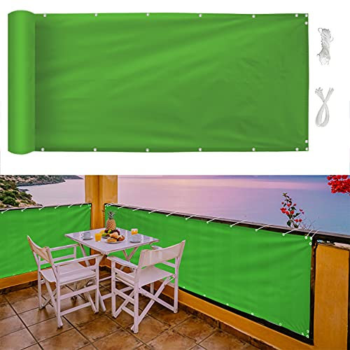 MEEYI Brise Vue Bambou,1X12m,Cache Vue Exterieur Jardin,intempéries Couvercle,pour Balcon et clôtures,et Simple d'entretien,-Vert,