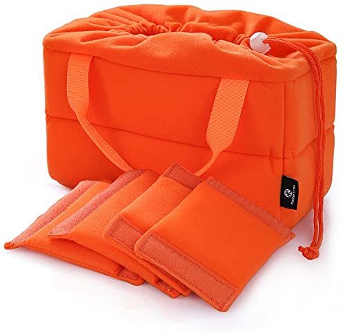 Koolertron Velvet Anti-Shock Bag for DSLR SLR Camera for Sony DSLR Canon Nikon with Lens (Dark Orange)