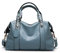PORRASSO Elegant Handtasche Damen Schultertasche Frauen Henkeltasche Wasserdicht PU Leder Umhängetaschen Arbeit Reise Verabredung Boston Tasche Blau