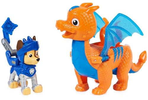 PAW PATROL, Rescue Knights Chase und Dragon Draco Actionfiguren-Set, Spielzeug geeignet für Kinder ab 3 Jahren