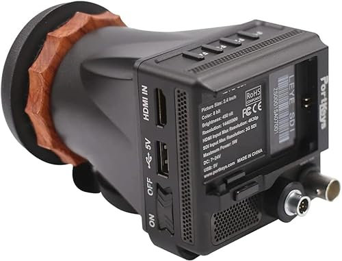 Portkeys LEYE SDI Viseur Électronique, Moniteur EVF LCD 2,4 1440x900 avec Entrée 3G-SDI et 4K HDMI, Dioptrie Réglable (+8D à -3D)