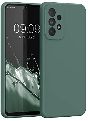 kwmobile Hülle kompatibel mit Samsung Galaxy A33 5G Hülle - Silikon Handy Case - Handyhülle weiche Oberfläche - kabelloses Laden - Blaugrün