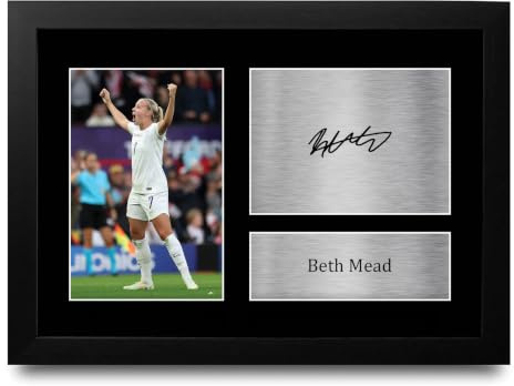 HWC Trading FR A4 Beth Mead England Geschenke Gedrucktes Signiertes Autogramm Foto für Frauenfußball Anhänger and Fans - A4 Gerahmt