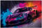 Printonia Leinwandbild 120x80cm Porsche 911 GT3 Abstrakt Art Sportwagen Automobil Bilder Deko Dekoration Wandbild Kunstdruck