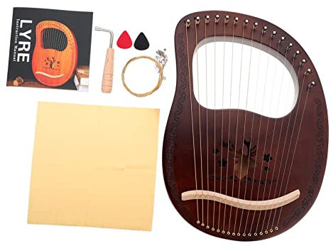 WHAMVOX Holzharfe Antik Lyraharfe Retro-harfe Für Erwachsene Mit Stimmschlüssel Für Warmen Klang Und Entspannende Klänge