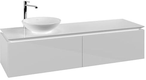 Villeroy & Boch Legato Waschtischunterschrank B595, 1600x380x500mm, Waschtisch Links, Farbe: Glossy White