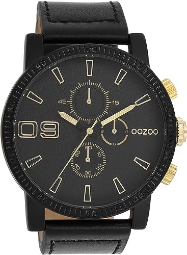 Oozoo Timepieces Herren Uhr | Armbanduhr Herren mit Lederarmband | Hochwertige Uhr für Männer | Edle Analog Herrenuhr in rund | C11212