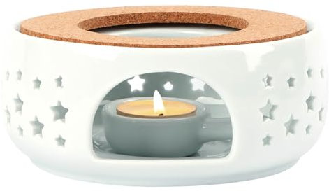Teapot Warmer, Ceramic Base Heating by Candle, Suitable for Teapot and Mugs - Star