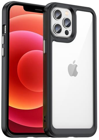 AWZHYDT Designed for iPhone 12 Pro Max Phone Case[ 360 Full Rubber Bumper & Transparent Back Cover] Anti-slip and anti-fingerprint Cover for iPhone 12 Pro Max 6.7(Black)