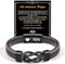 CheersLife Papa Armband - Vatertagsgeschenk Papa Geschenk Vater - Geschenke für Papa - Gravur “Ich Liebe Dich” DAD Leder Armband Geschenk für Papa Vater Papas Geburtstagsgeschenk Weihnachten