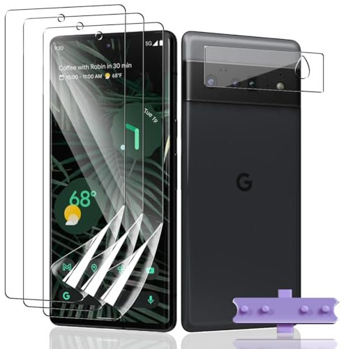Teenrpov 3+1 Pièces pour Google Pixel 6 Pro Protection Écran TPU Souple [Pas Verre Trempé] + Google Pixel 6 Pro Caméra Verre Trempé, Protecteur D'écran pour Google Pixel 6 Pro