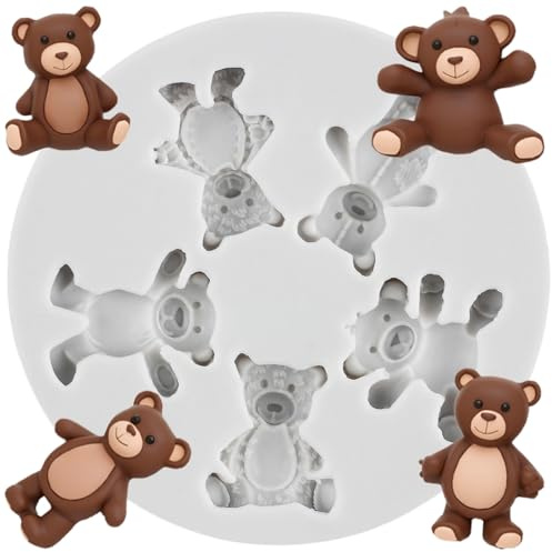 MINFEIDMS Bear Silicone Fondant Moulds Cute Bear Chocolate Mould