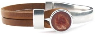 QOSS Armband GWEN naturell Stein kastanie rund Größe S