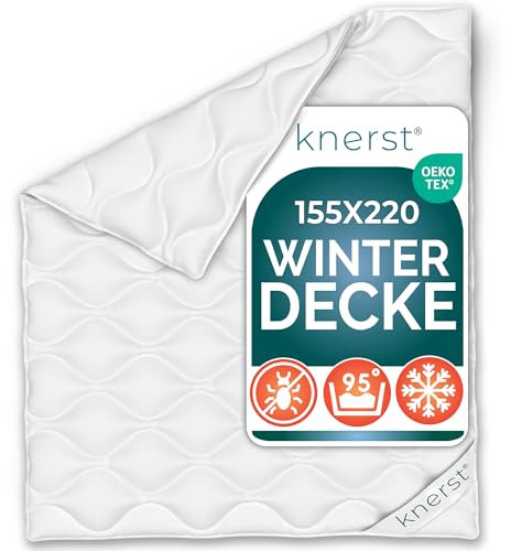 KNERST® Winterbettdecke PolarDream - atmungsaktive und temperaturausgleichende Winterdecke - extra warme Bettdecke 155x220 cm für den Winter - Ökotex Zertifiziert und waschbar