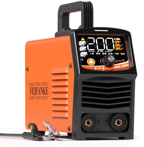 FEIFANKE Saldatrice Elettrodo ARC200 3 in 1 Saldatrice Inverter SYN IGBT 200A con il Display Digitale Del LED Saldatrice Portatile MMA Stick/Lift TIG/Avvio A Caldo/Forza D'arco/VRD