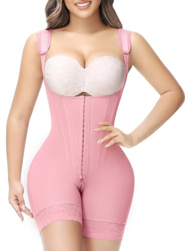 SHAPSHE Faja Body Shaper Bauchkontrolle Damen Bauchweg Shapewear Girdle für Frauen Butt Lifter Taillenmieder Fupa Control Shapewear Bodysuit Fajas Colombianas Moldeadoras Invisibles Pink L, Pink,