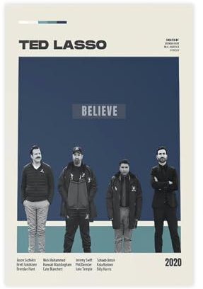 doegka Ted Lasso 2020 Staffel 3 American Sports Comedy Poster Leinwand Poster Schlafzimmer Dekor Landschaft Büro Zimmer Dekor Geschenk 40 x 60 cm