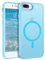 DOMAVER Hülle für iPhone 7 Plus/iPhone 8 Plus, Handyhülle iPhone 8 Plus/iPhone 7 Plus Case Durchscheinend Matt Stoßfeste Damen Männer Rundumschutz Magnetisch Schutzhülle, Hellblau